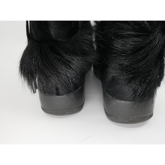 VTG Technica Aztec Print Black Fur Boots Size 6 Made in Italy - Picture 12 of 16